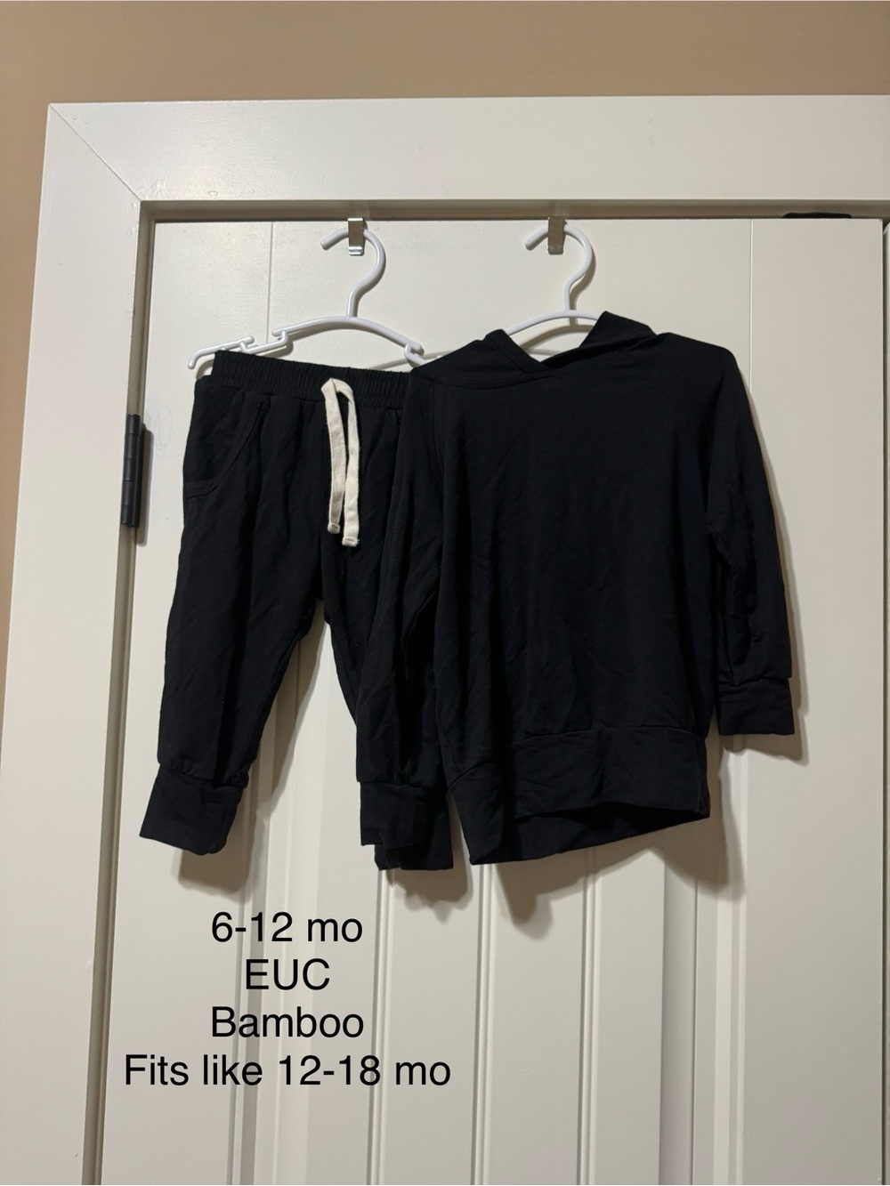 Black Kids Hoodie & Jogger Bamboo Set